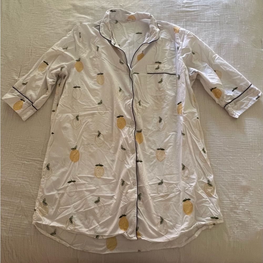Printfresh White and Yellow Pajama Shirt